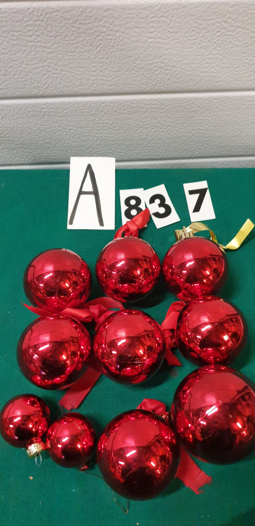 kerstballen rood kunststof 28 stuks [A837]