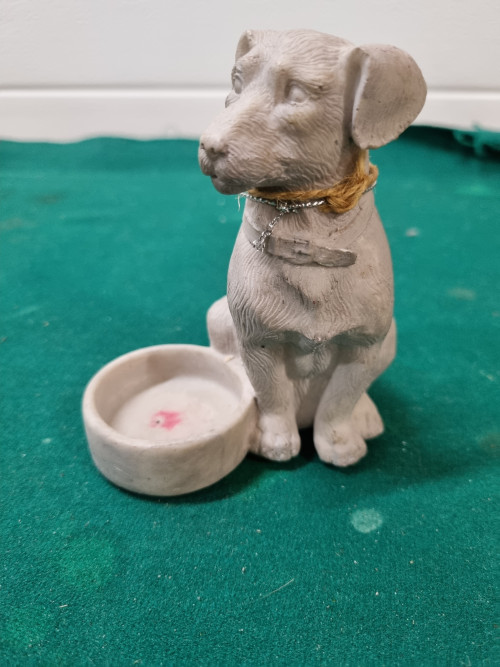 Waxcinehouder hond aardewerk