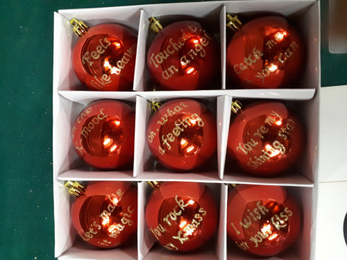 36/a kerstballen rood kunststof 9 stuks