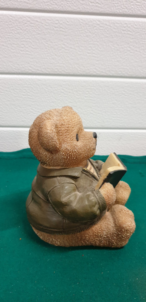 Spaarpot beer met boek kunststof