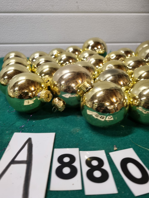 kerstballen goud kleurig van glas [a880]