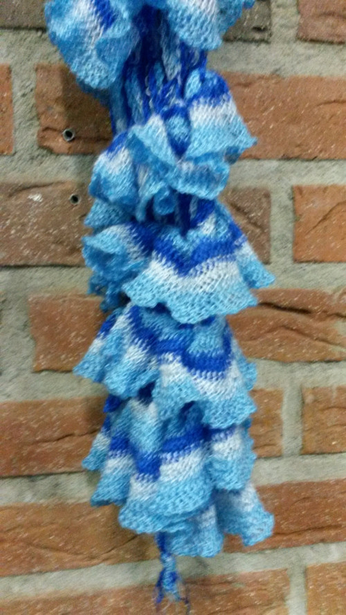 sjaal blauw wit