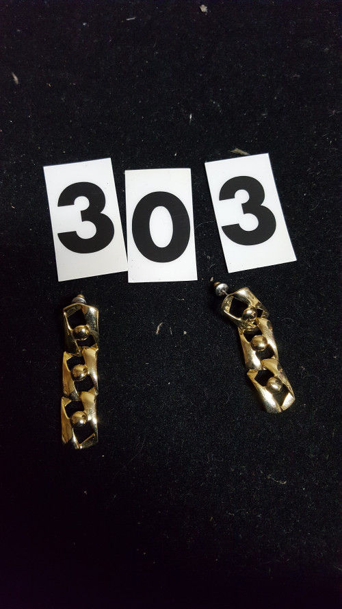 [ 303 ] oorbellen, goudkleurig kunststof