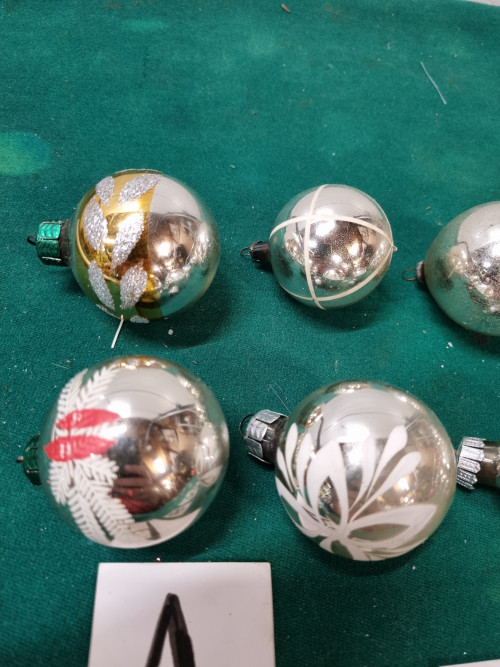 kerstballen zilver vintage 7 stuks [a823]
