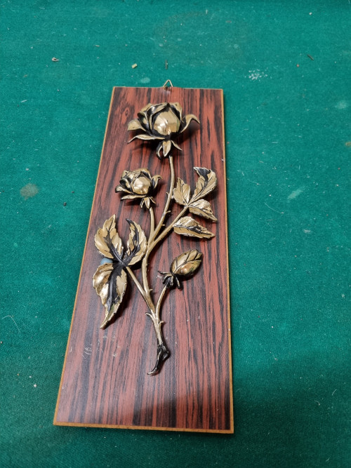 Muurhanger bloem op bord kunststof