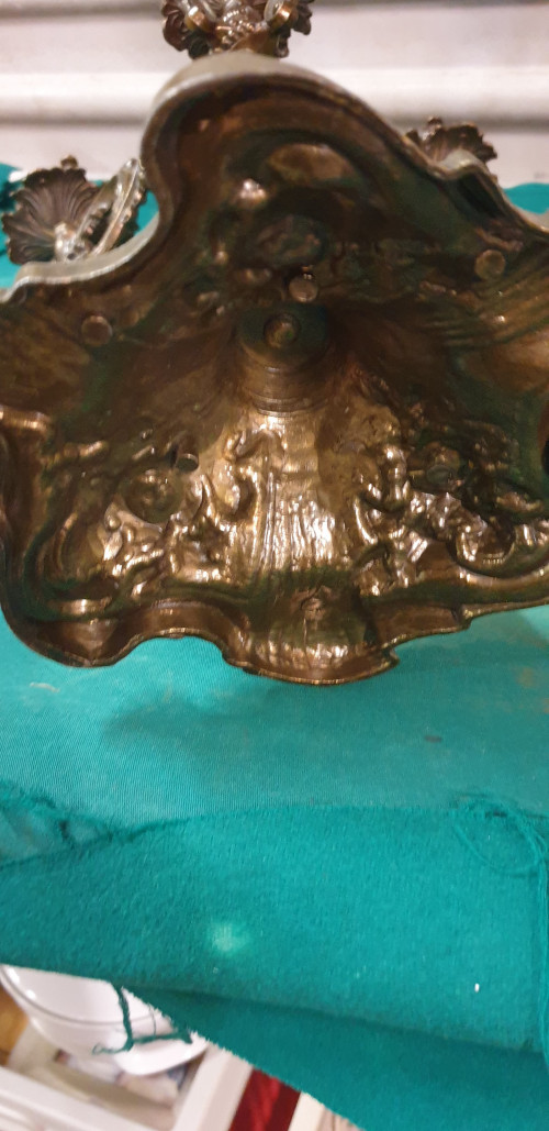kandelaar antiek brons bewerkt