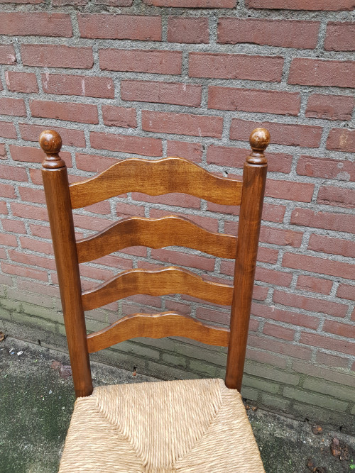 boerenstoel vintage met rieten zitting
