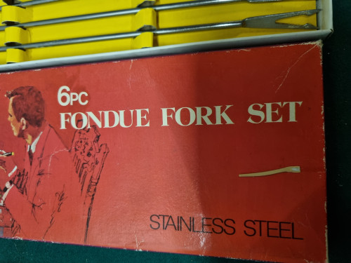 fondue vorken vintage 6 stuks