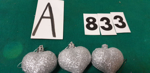 kerstballen hartjesvormig zilverkleurig 10 stuks [A833]