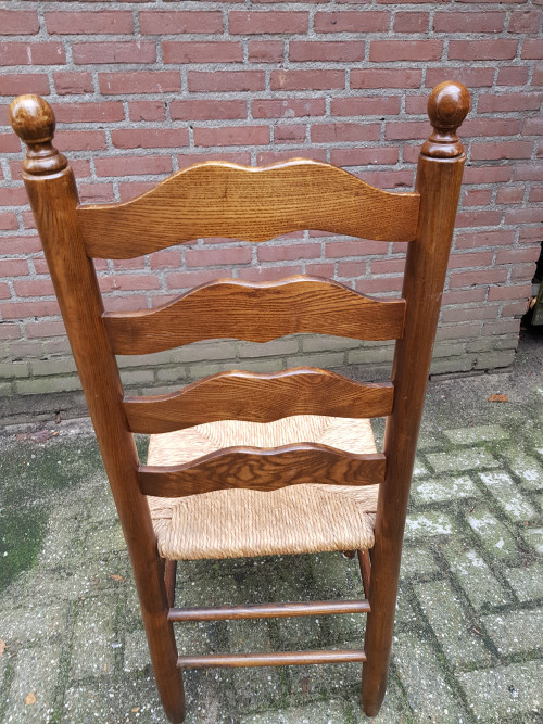 boerenstoel vintage met rieten zitting