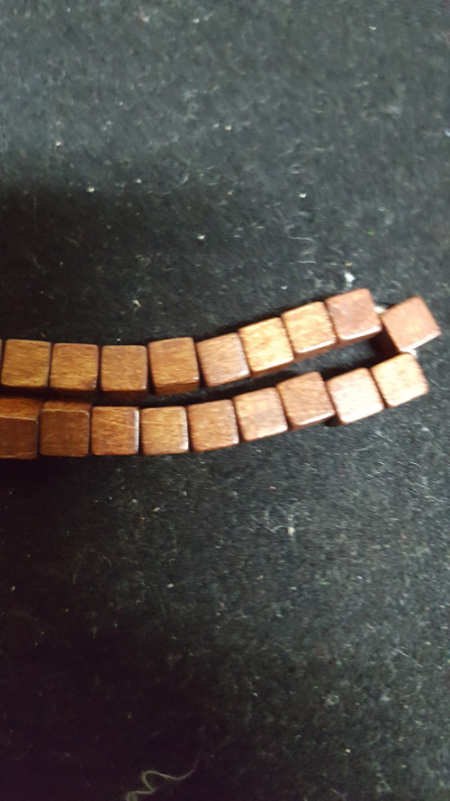 ketting [337] houten kralen bruin