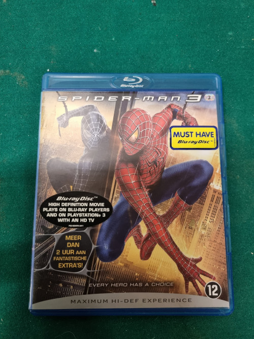 -	Dvd, spiderman 3 blu-ray disc
