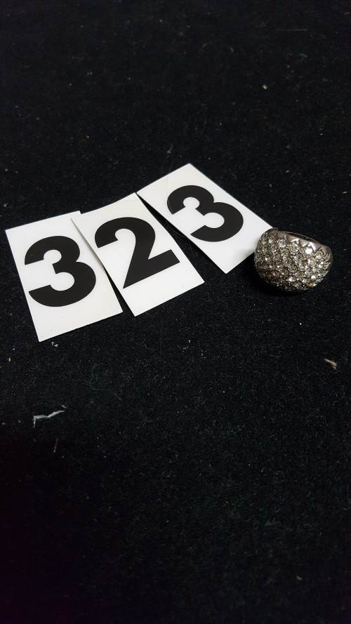 [ 323 ] ring zilver met diamantjes