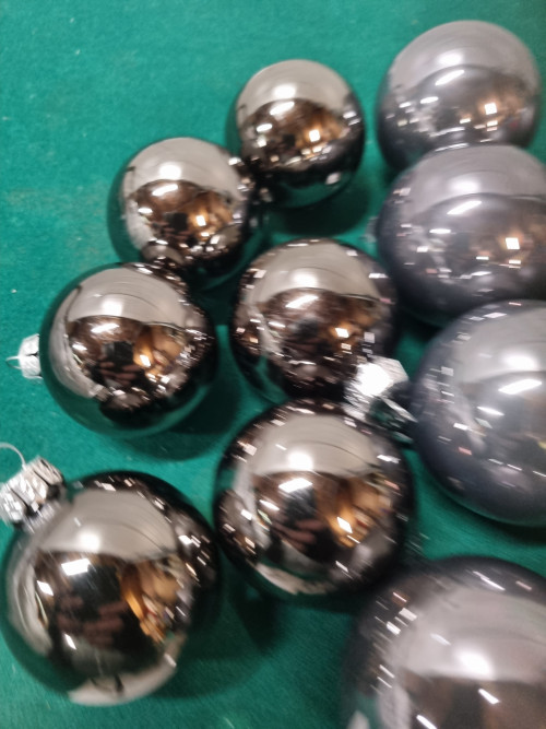kerstballen grijs 14 stuks [a891]