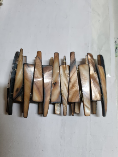 armband bruine hout stukjes kunststof