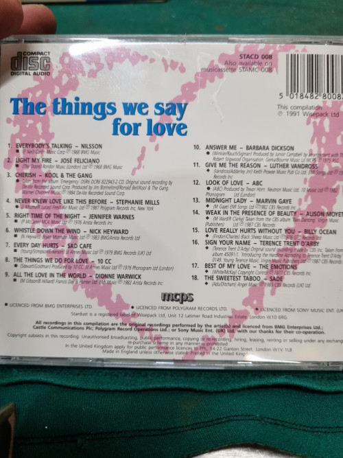 cd the things we say for love