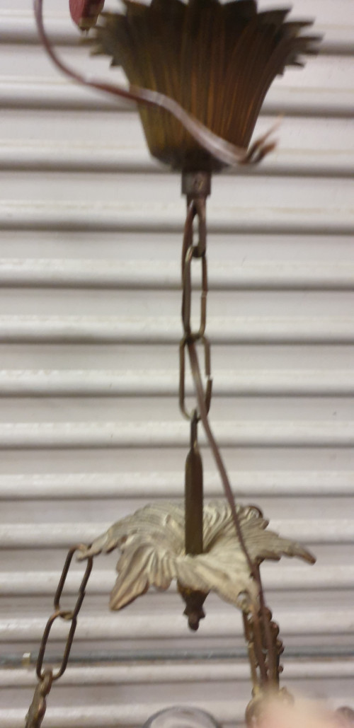 hanglamp messing glas elektrisch bewerkt