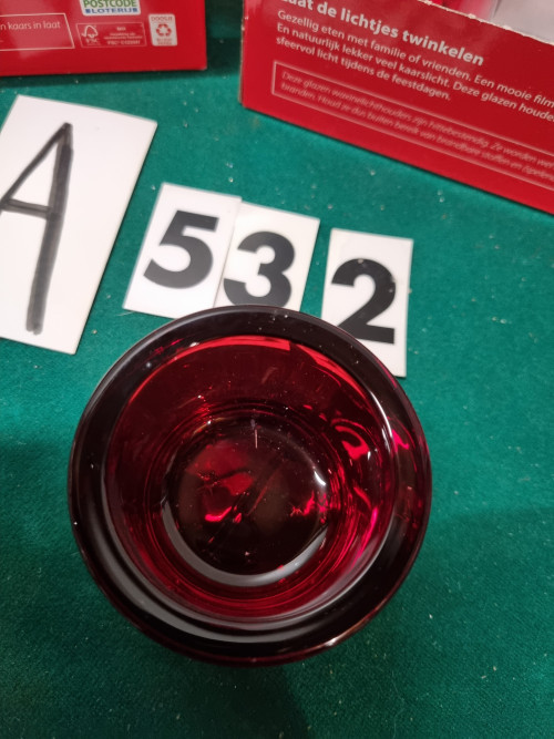 Sfeerlichten rood 4 stuks glas [a532]