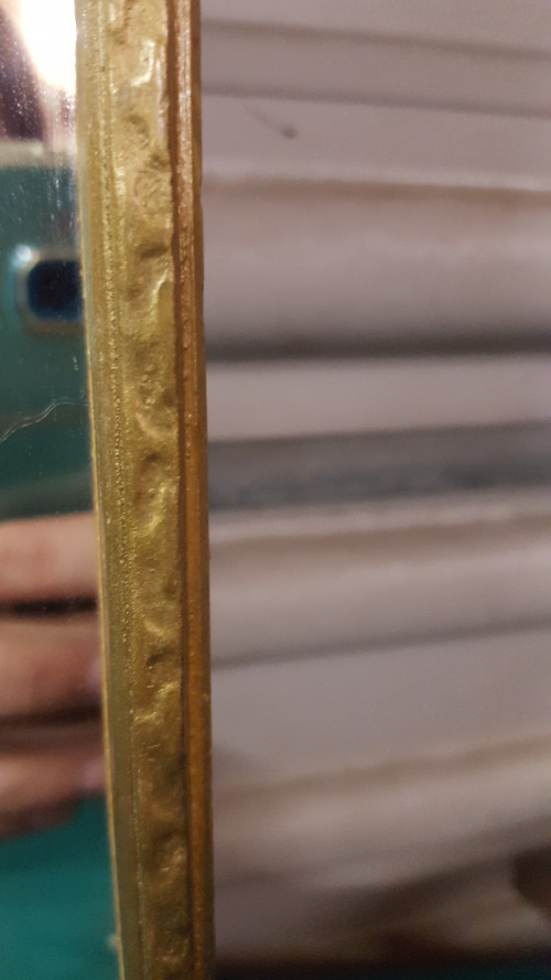 spiegel met houten rand, goud