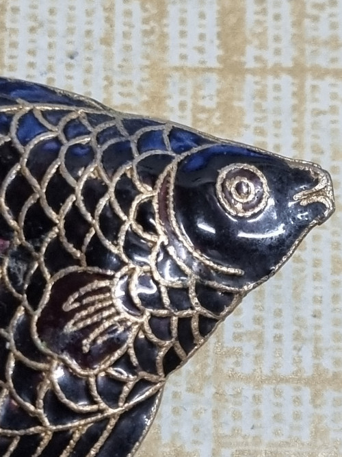 kettinghanger maan vis zwart goud kleurig 768