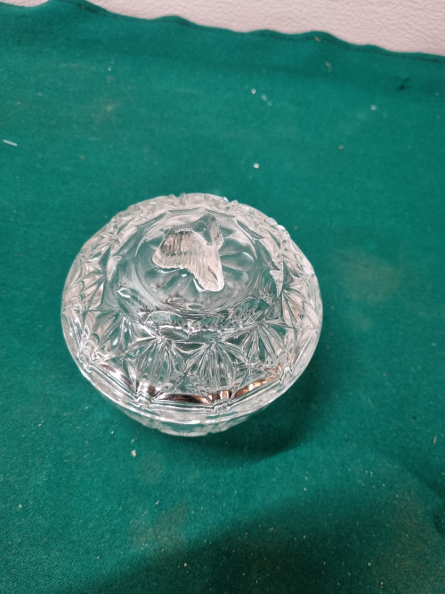 Bonbon schaal kristal met deksel