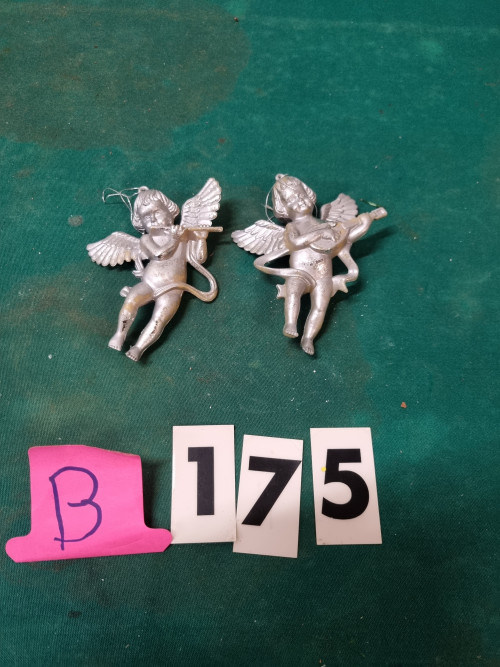 engeltjes met muziek instrument zilver [b175]
