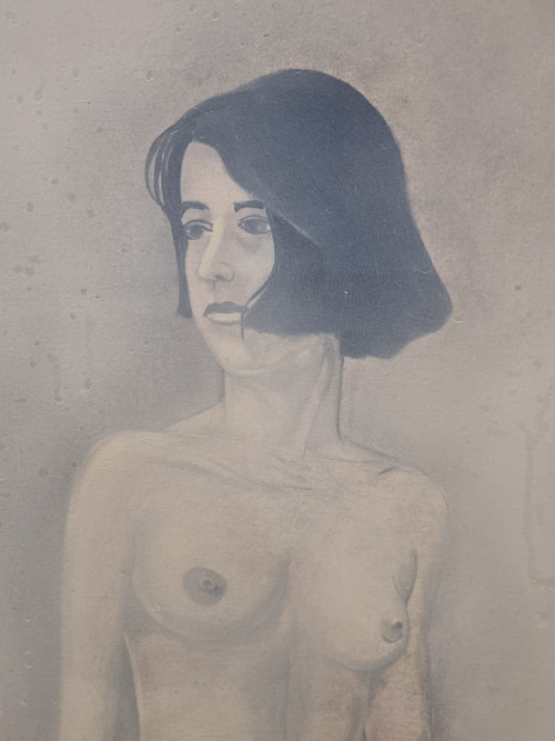 schilderij naakte vrouw met eikenblad