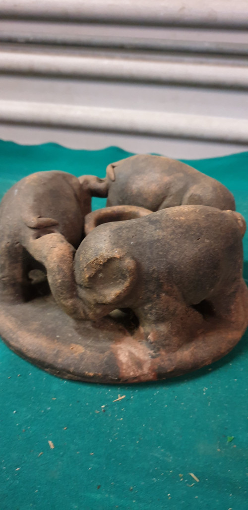 olifanten waxine houder aardewerk