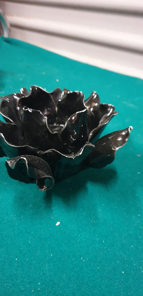 waxine licht houder zwarte roos