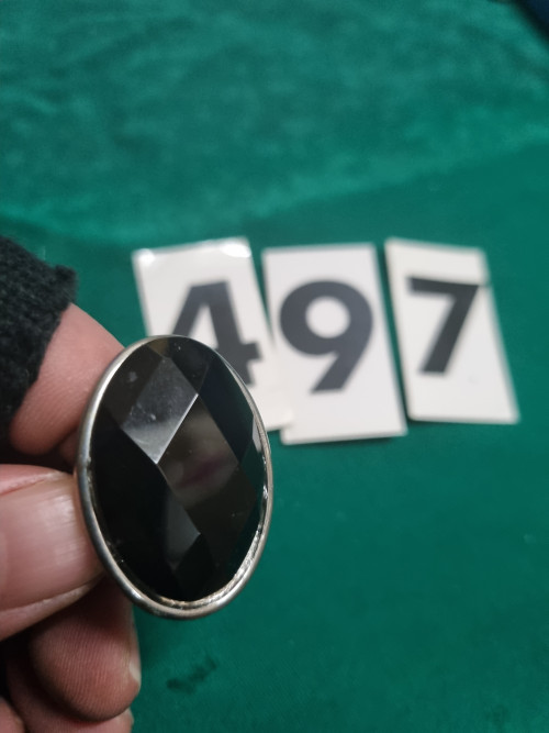 Ring met zwarte steen groot 497