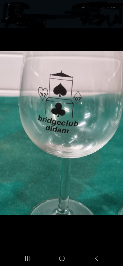 wijnglazen bridgeclub didam 2 stuks