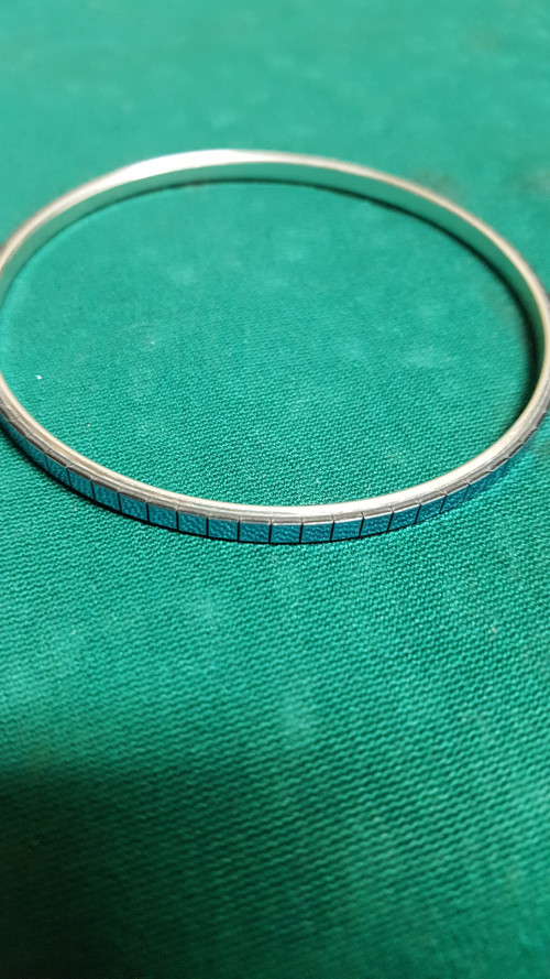 s [ 282 ] armband, zilver blauwe steentjes