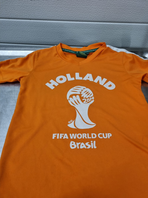 Voetbalset t-shirt en broek 122/128 oranje wit