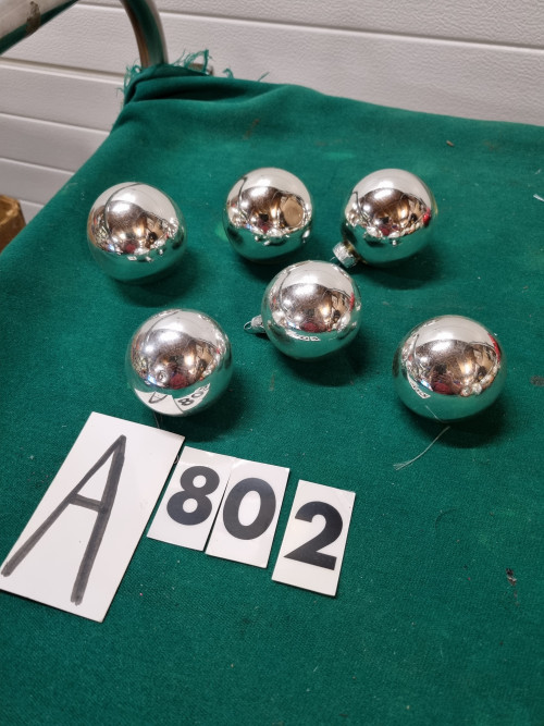 kerstballen zilver glas 6 stuks [a802] ,