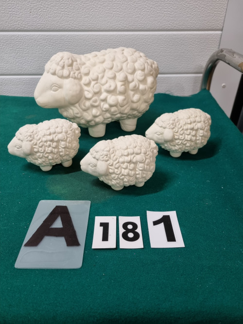 schapen porselein 4x