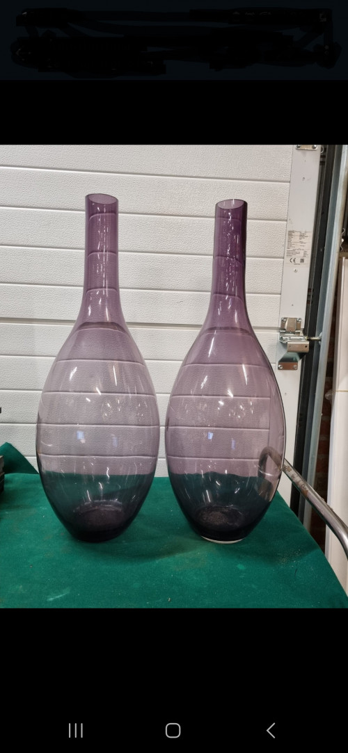 vazen opal  paars glas fles vorm