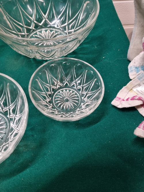 Schalen set van glas vijf stuks