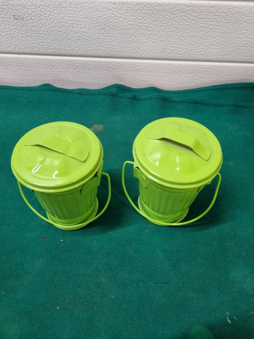 Vuilnisbakjes mini tafelmodel groen twee stuks