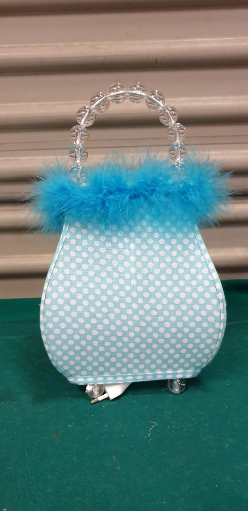 lamp blauw in de vorm van handtas