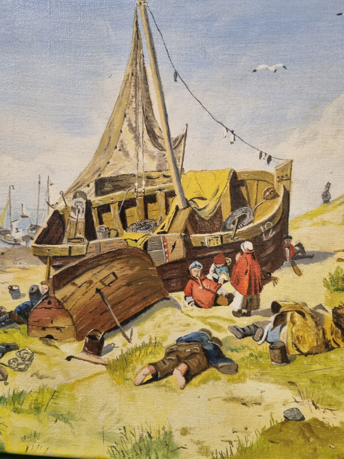 Schilderij boot visserij m.laporte