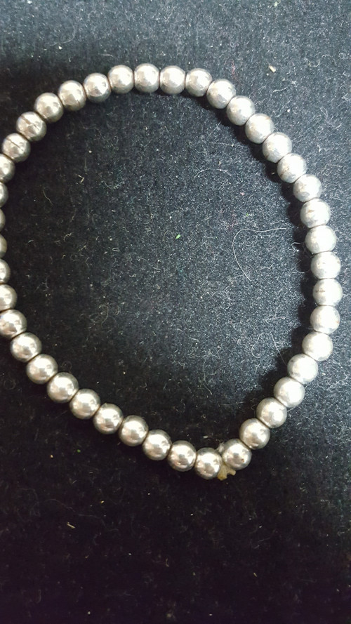 armband[340] zilver, kralen