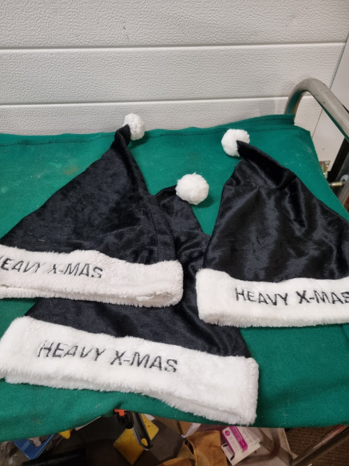 kerstmutsen heavy x-mas zwart