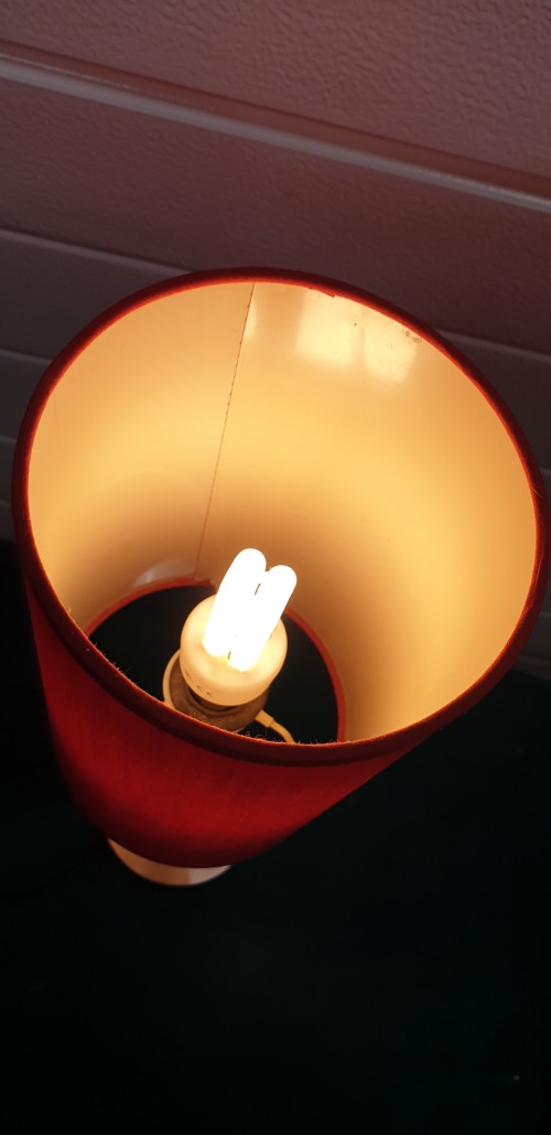 Tafellamp rode kap strak