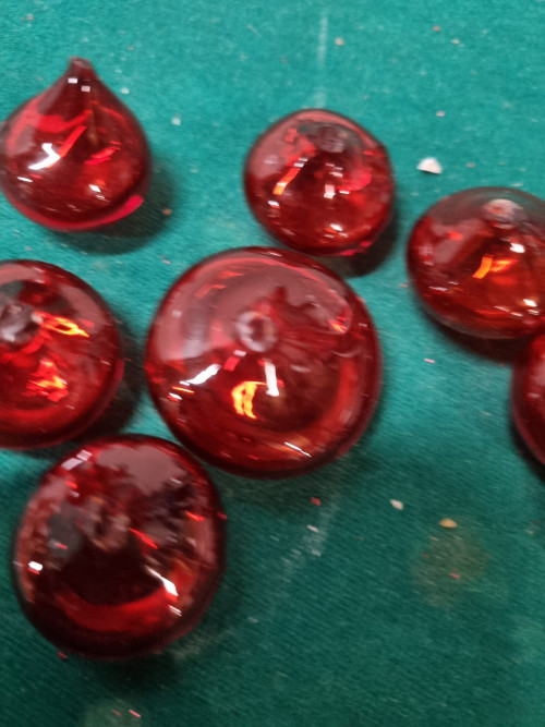 fantasieparels rood glas handgeblazen 8 stuks