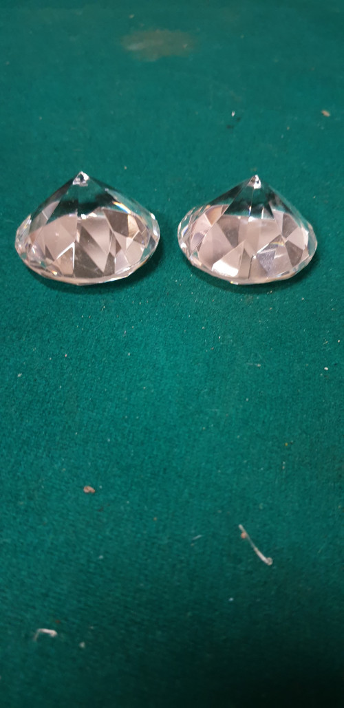 2 x diamant  kristalglas