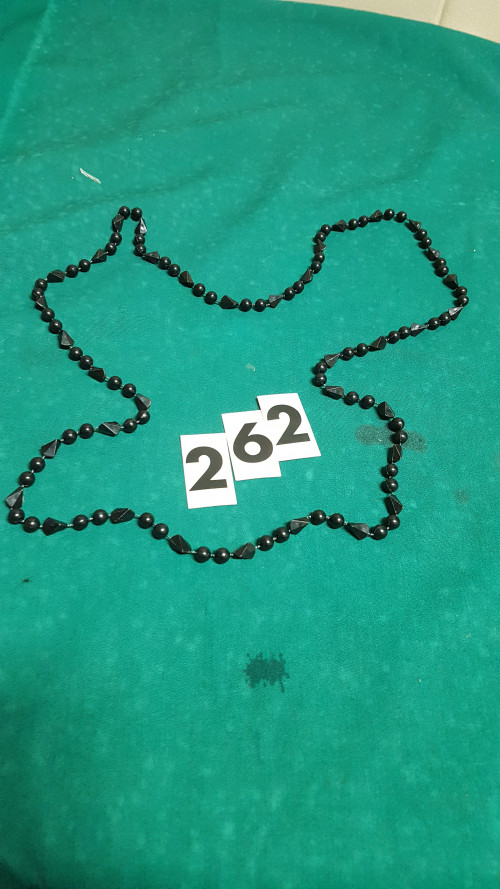 s 262 ketting zwart, touw met kralen