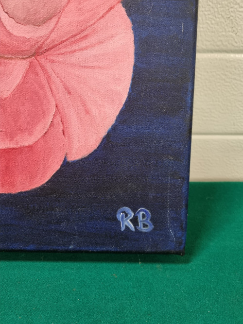 -	Schilderij roze roos RB