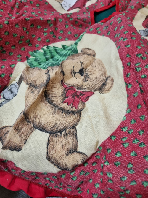 kerstbomenvoet doek met beren [a949]