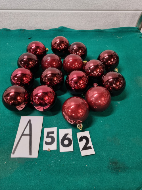 Kerstballen bordeaux rood 16 stuks, [a562]