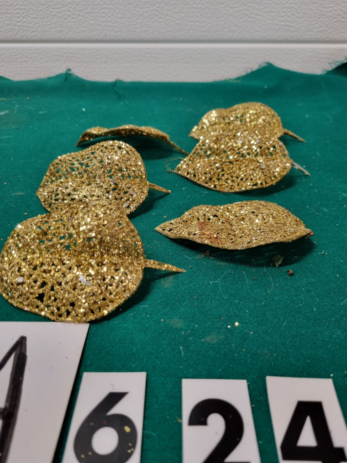 Decoratie bladeren goud glitters , [a624]